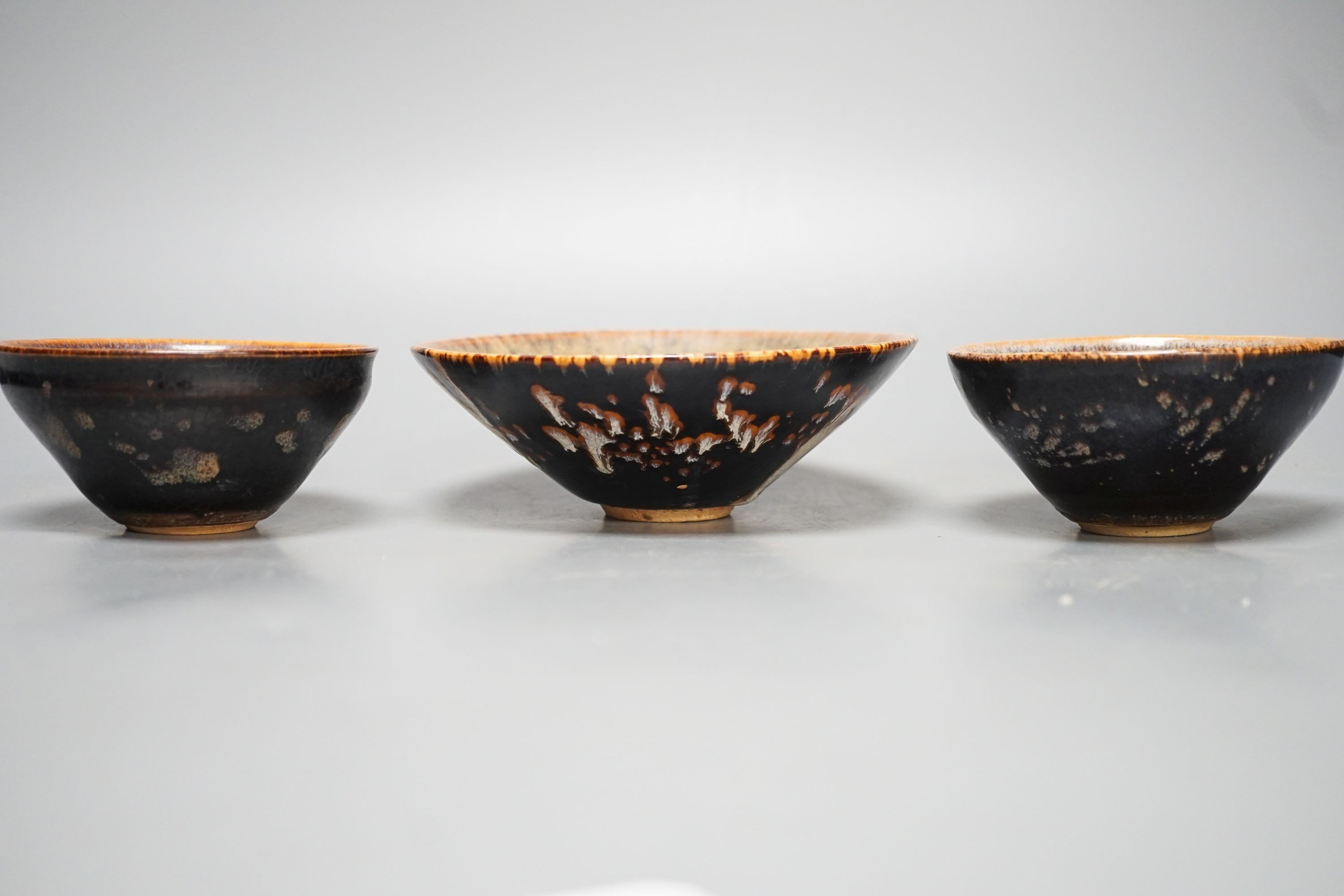 Three Chinese Jizhou style paper cut bowls
